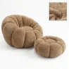 Poltrona com Pufe Estofada – Tecido Macio – Rubi image 9