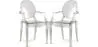 Pacote com 2 cadeiras de jantar transparentes - Design com apoio de braços - Louis XIV image 9