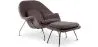  Poltrona de Design com Descanso de Pés - Estofado em Tecido - Womb image 9