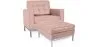 Poltrona de Design com Descanso de Pés - Estofado em Couro Sintético - Konel image 9