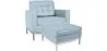 Poltrona de Design com Descanso de Pés - Estofado em Couro Sintético - Konel image 9