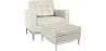 Poltrona de Design com Descanso de Pés - Estofado em Couro Sintético - Konel image 9