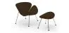 Poltrona de Design com Descanso de Pés - Estofado em Couro - Chunk image 9