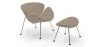 Poltrona de Design com Descanso de Pés - Estofado em Couro - Chunk image 9