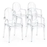 Conjunto de 4 Cadeiras de Jantar - Transparente - Design com Braços - Arthur image 9