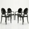 Conjunto de 4 Cadeiras de Jantar - Transparente - Design com Braços - Arthur image 9
