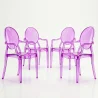 Conjunto de 4 Cadeiras de Jantar - Transparente - Design com Braços - Arthur image 9