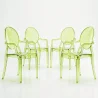 Conjunto de 4 Cadeiras de Jantar - Transparente - Design com Braços - Arthur image 9