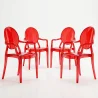 Conjunto de 4 Cadeiras de Jantar - Transparente - Design com Braços - Arthur image 9