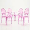 Conjunto de 4 Cadeiras de Jantar - Transparente - Design com Braços - Arthur image 9