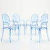 Conjunto de 4 Cadeiras de Jantar - Transparente - Design com Braços - Arthur image 9