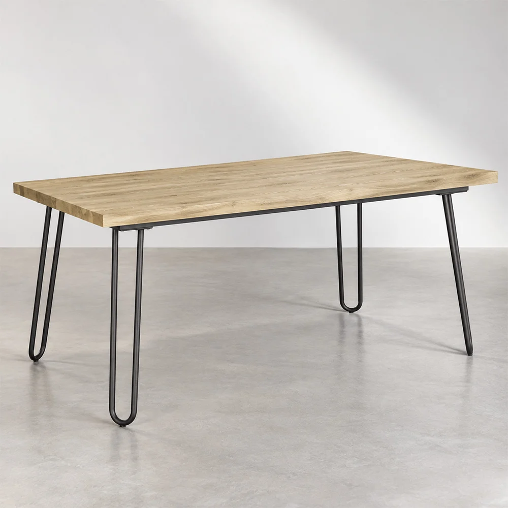 Mesa de jantar retangular - Estilo industrial - Madeira e metal - 150cm - Hairpin  image 8