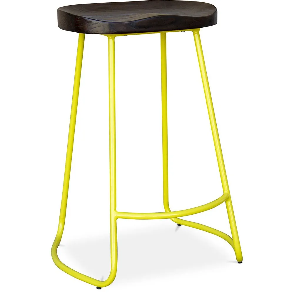 Banco Bar - Desenho Industrial - Madeira e Metal - 66 cm - Adriel image 8