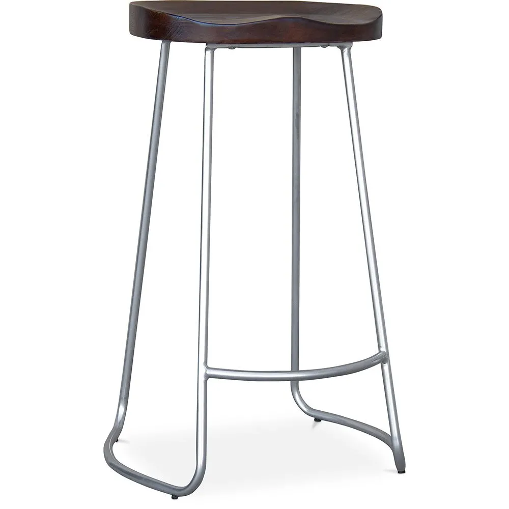 banco de bar - desenho industrial - Madeira e metal - 76cm - Aiyana image 8