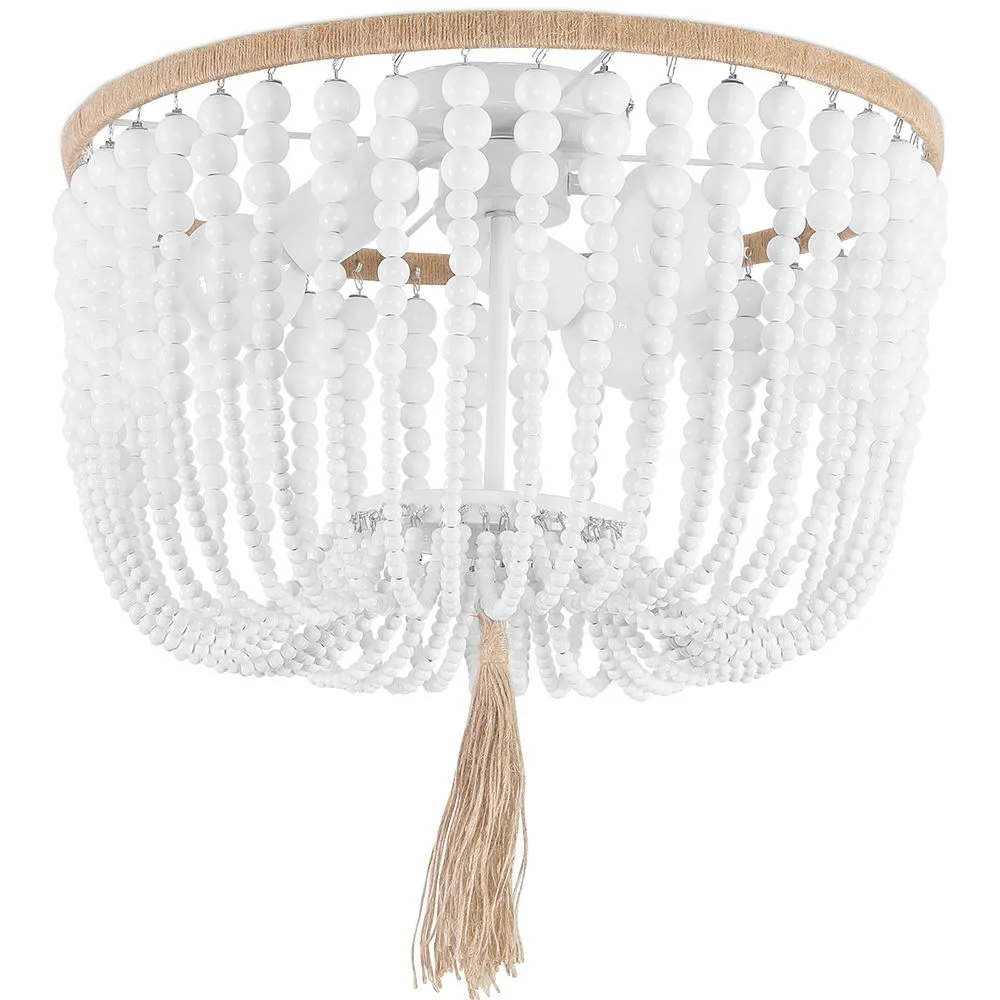  Luminária de teto com bolas de madeira - Plafon em estilo Boho Bali - Kanda image 8
