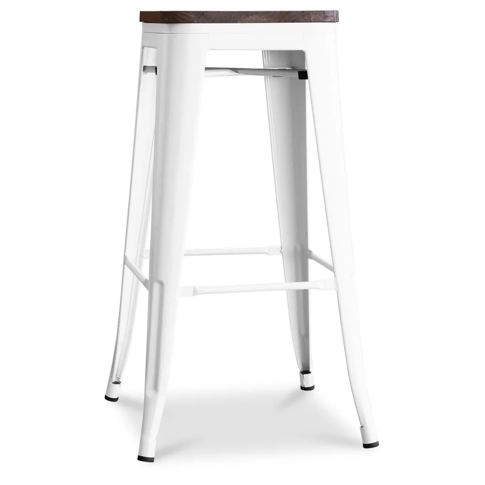 Banqueta de Design Industrial - Madeira & Aço - 76cm - Stylix image 8