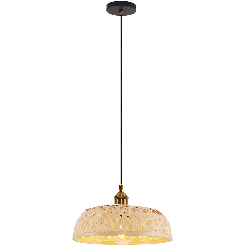 Luminária de teto de bambu - Luminária pendente de stile Boho Bali - Atria image 8