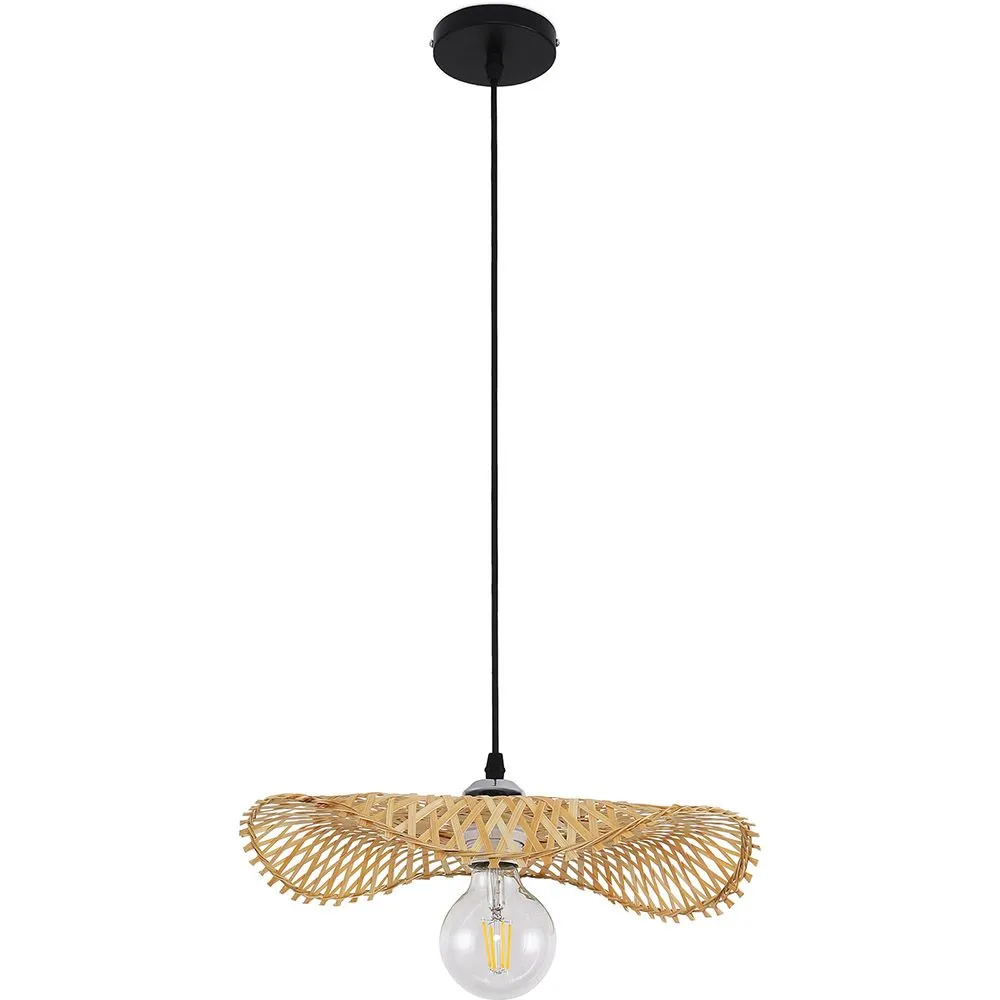 Luminária de teto de bambu - Pendente de stile Boho Bali - Noila image 8
