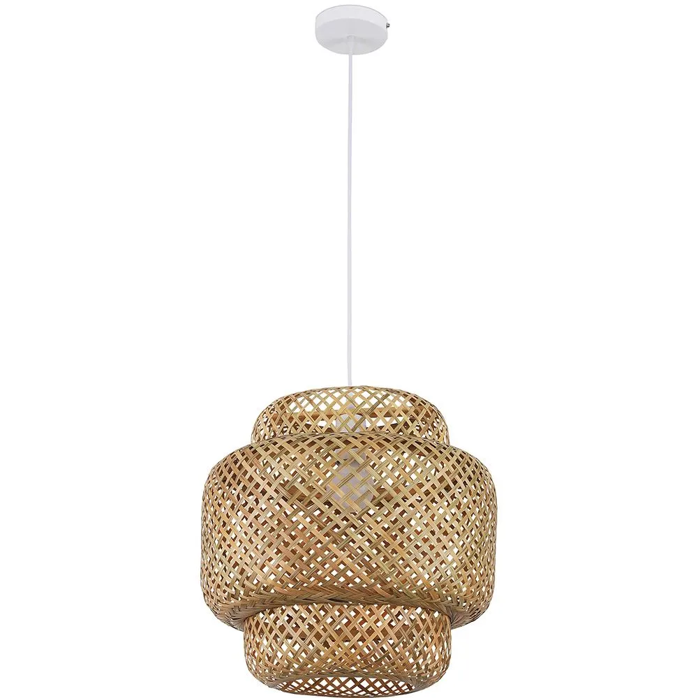  Luminária de Teto de Bambu - Luminária Pendente de stile Boho Bali - Kamon image 8