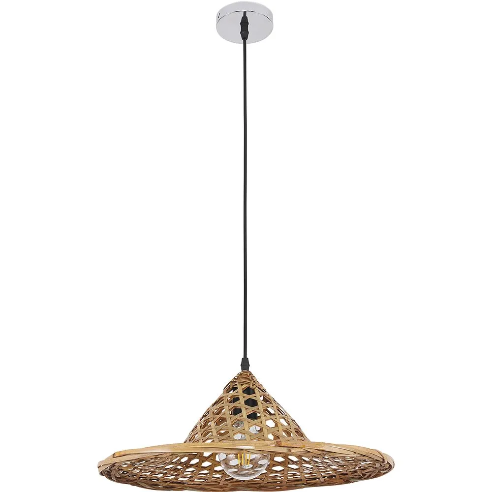 Luminária de teto de bambu - Luminária pendente de stile Boho Bali - Flora image 8