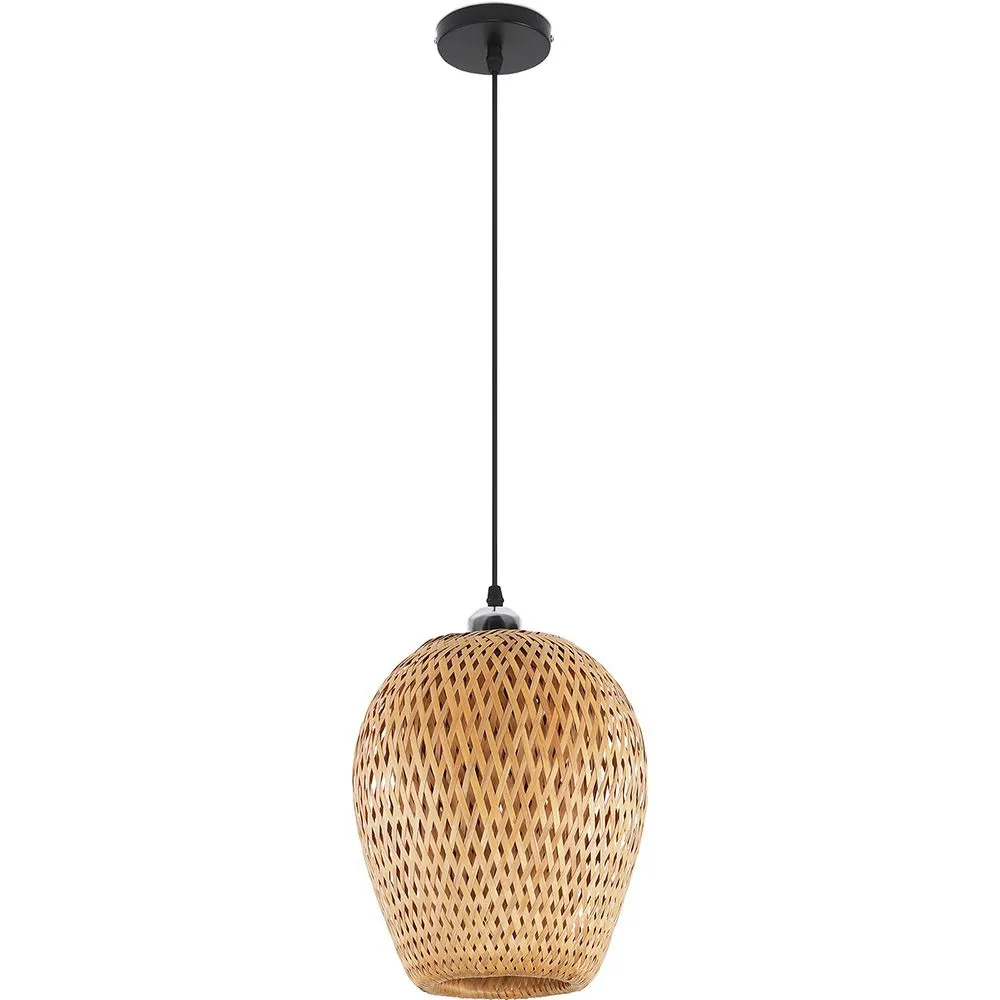 Luminária de teto de bambu - Luminária pendente de stile Boho Bali - Gina image 8