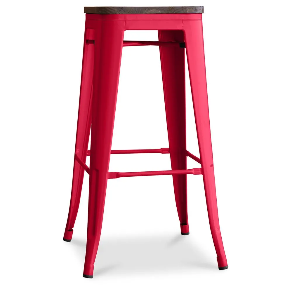 Banqueta de Design Industrial - Madeira & Aço - 76cm - Stylix image 8