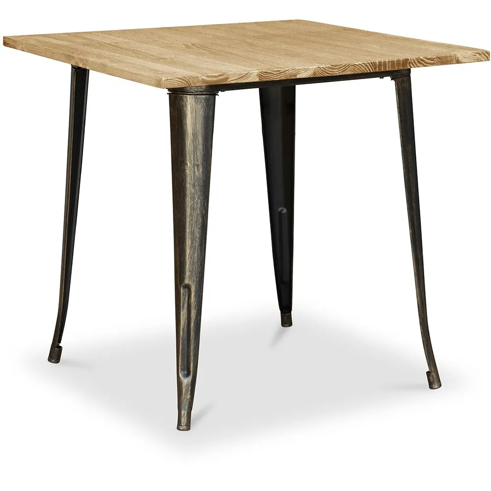 Mesa de jantar quadrada industrial - Madeira e metal - Stylix image 8