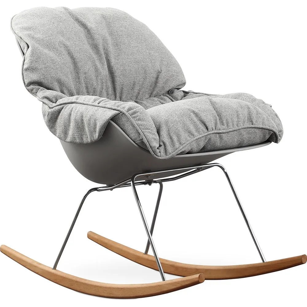  Cadeira de Balanço Acolchoada - Design Escandinavo - Ruma image 8