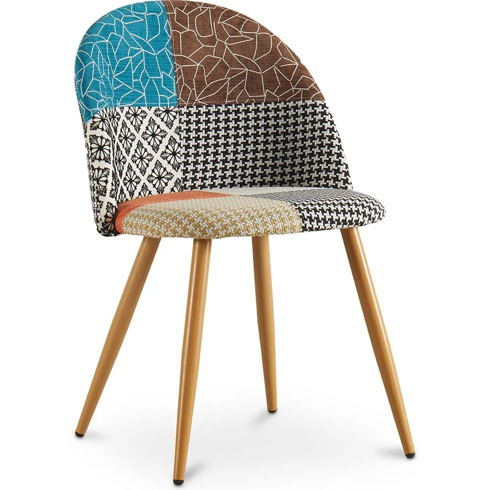 Cadeira de jantar estofada em patchwork - Estilo escandinavo - Patty image 8