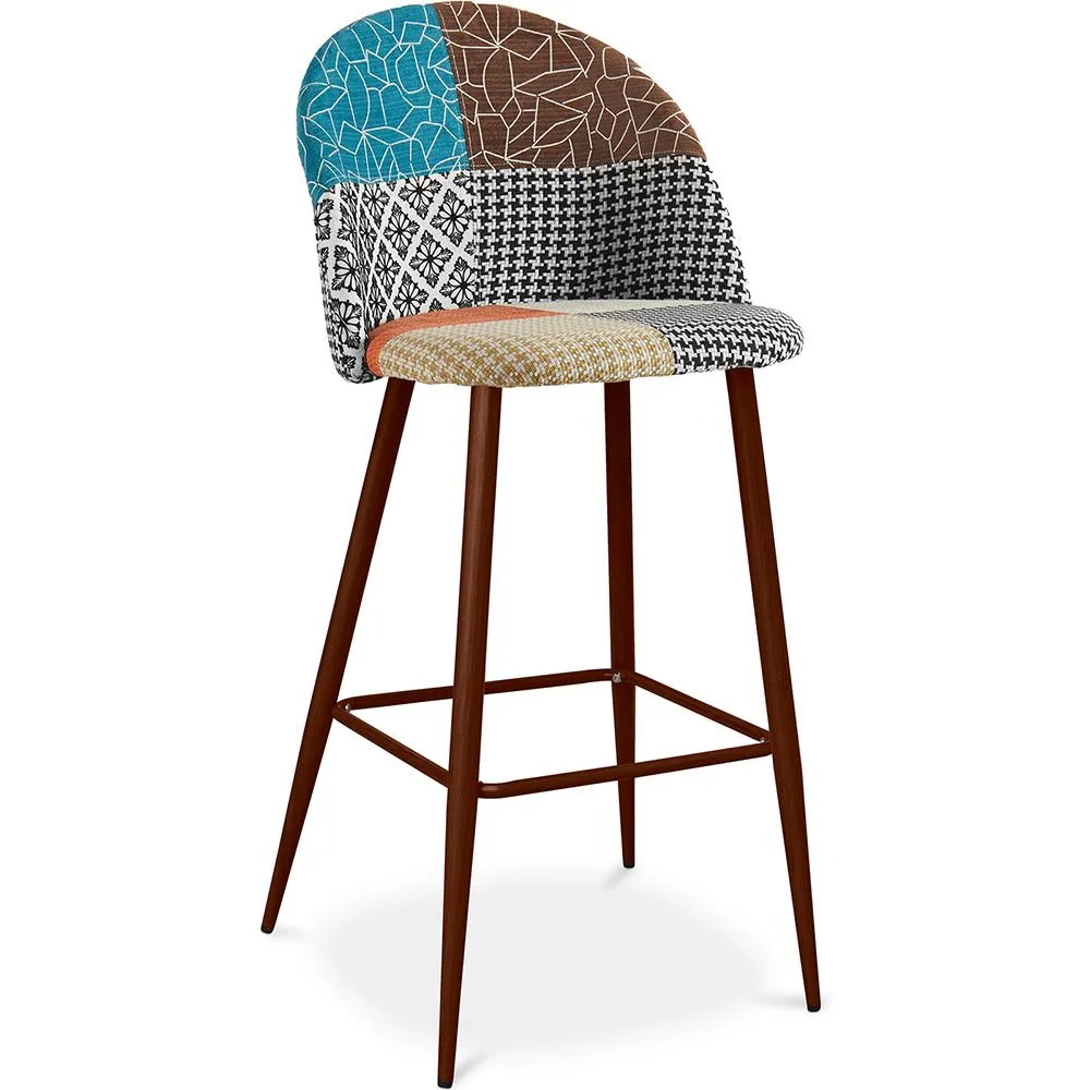 Banqueta Estofada em Patchwork - Estilo Escandinavo - Patty image 8