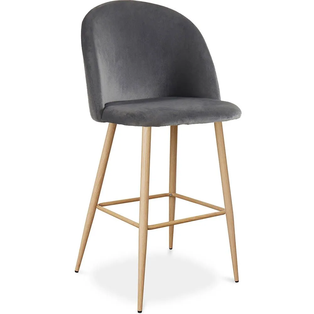 Banqueta Estofada em Veludo - Design Escandinavo - Evelyne image 8