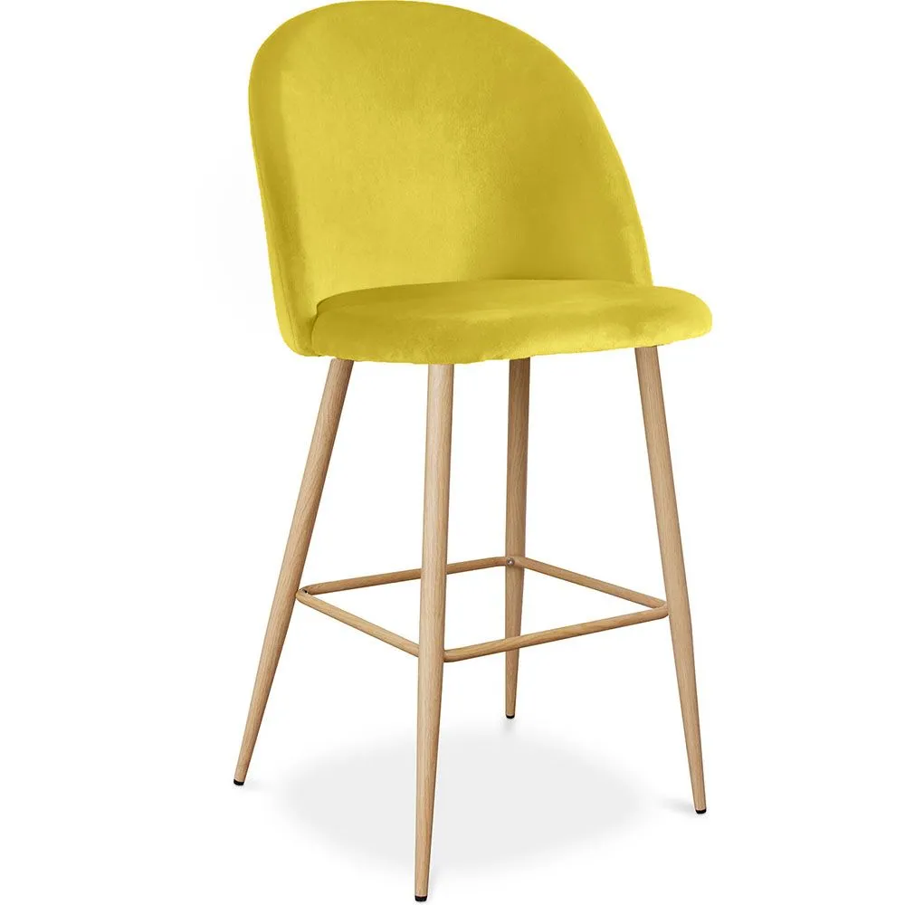 Banqueta Estofada em Veludo - Design Escandinavo - Evelyne image 8