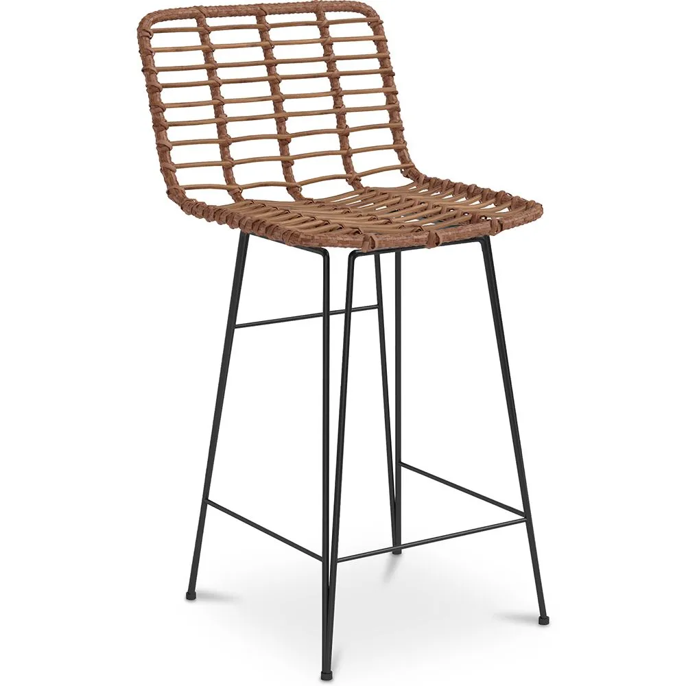 Banco de bar em vime - Design Boho Bali -65cm - Catori image 8