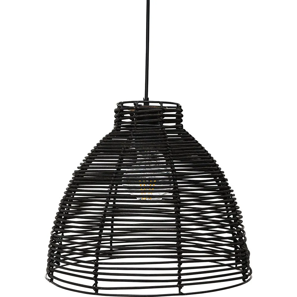Luminária de teto de vime preto - Luminária pendente de stile Boho Bali - Gian image 8