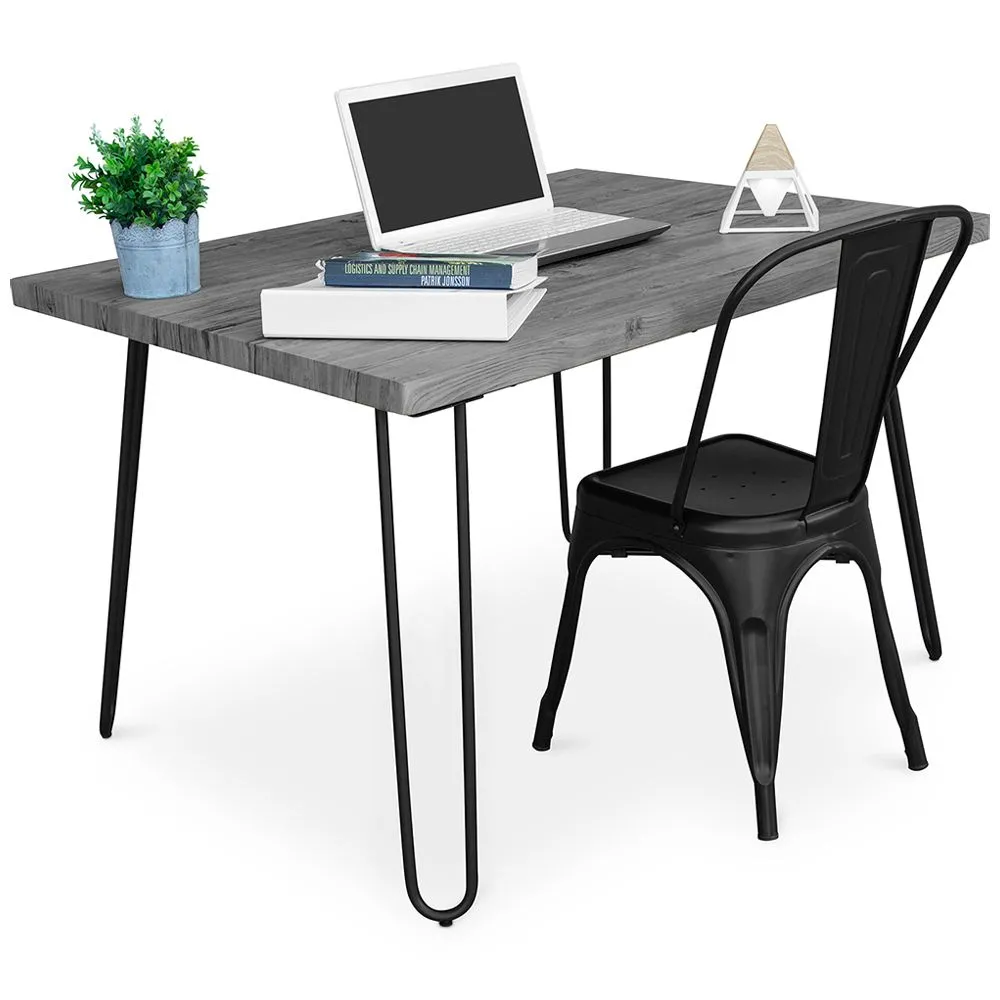 Conjunto de Mesa - Diseño Industrial 120cm - Hairpin + Cadeira de Jantar - Stylix image 8