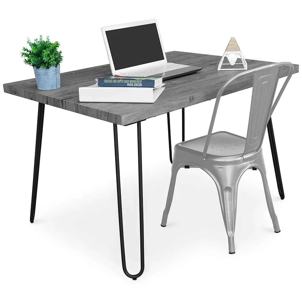 Conjunto de Mesa - Diseño Industrial 120cm - Hairpin + Cadeira de Jantar - Stylix image 8