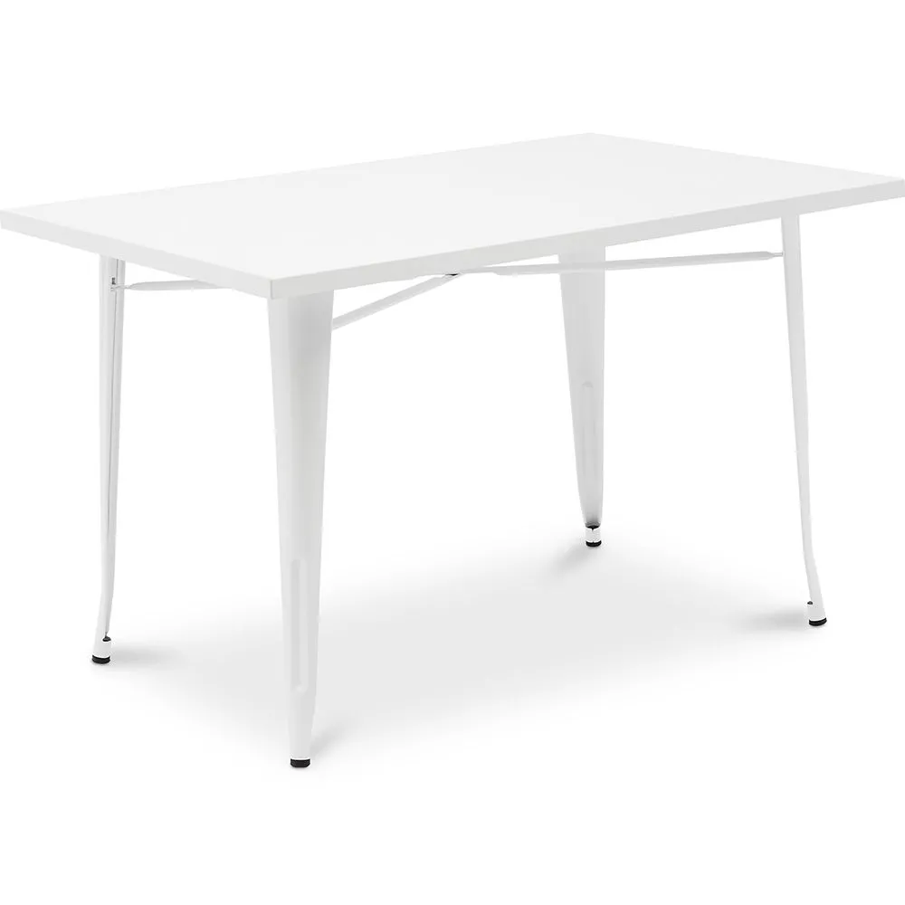 Mesa de jantar retangular - Design industrial - Metal branco - Ashi image 8