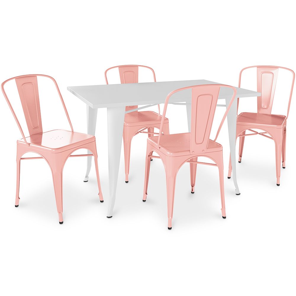 Pack Mesa de Jantar e 4 Cadeiras de Jantar Design Industrial - Nova Edição- Bistrot Stylix image 8