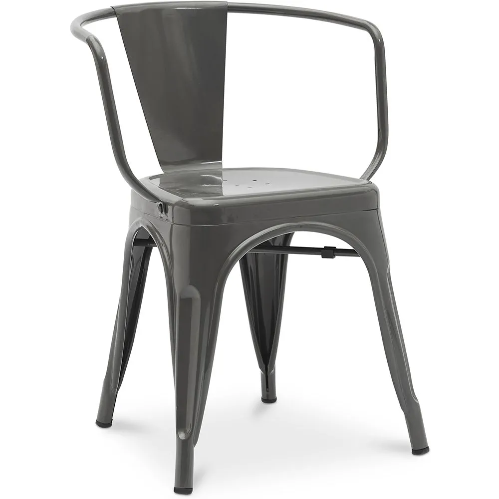 Cadeira de jantar com braços - Design industrial - Aço - Nova edição - Stylix image 8