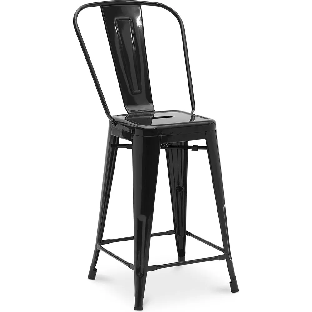 Banco bar com encosto - Design industrial - 60cm - Nova edição - Stylix image 8