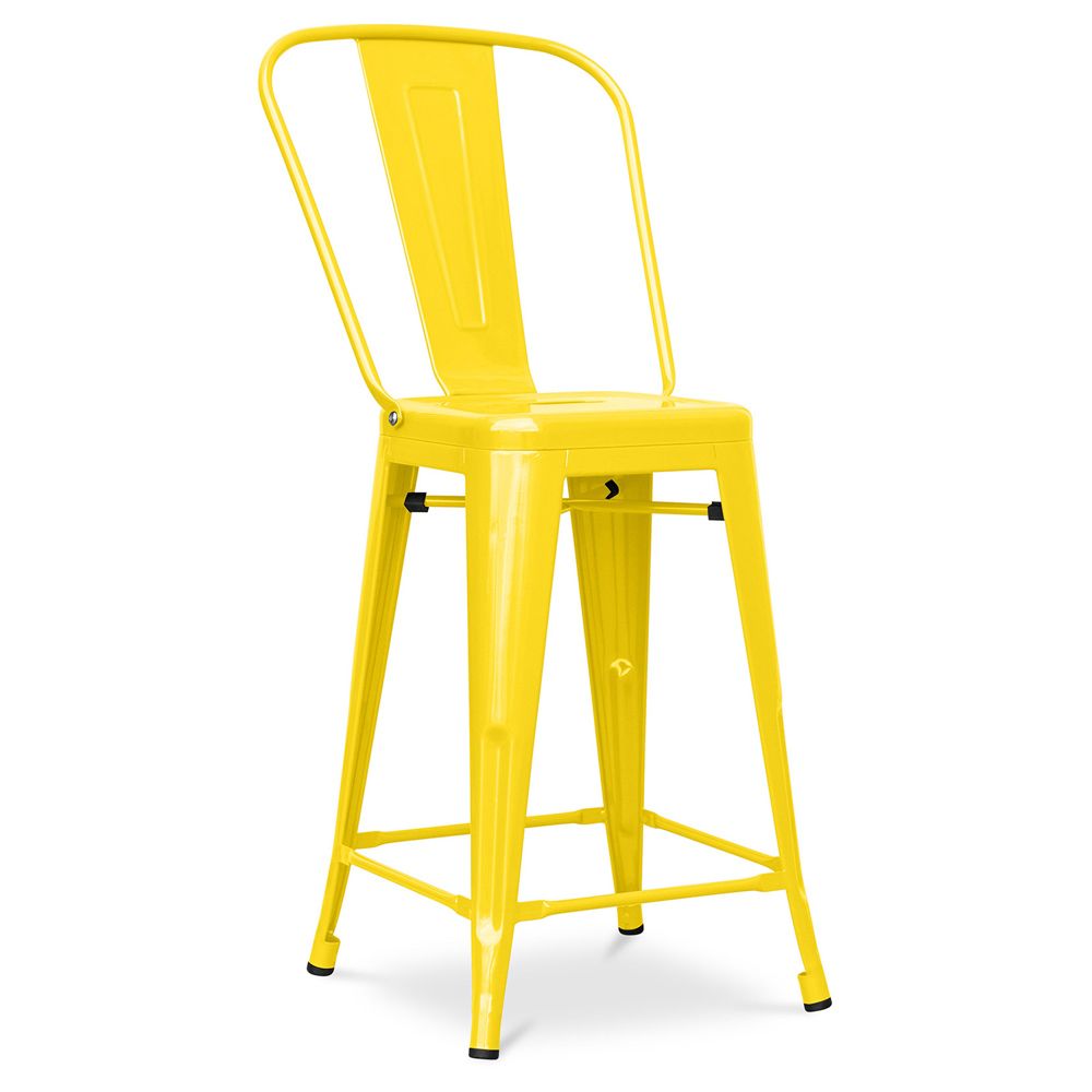 Banco bar com encosto - Design industrial - 60cm - Nova edição - Stylix image 8