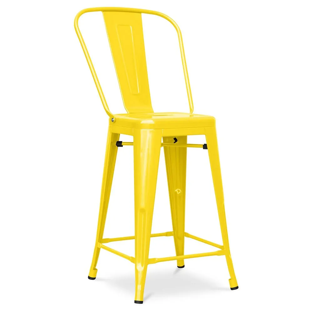 Banco bar com encosto - Design industrial - 60cm - Nova edição - Stylix image 8