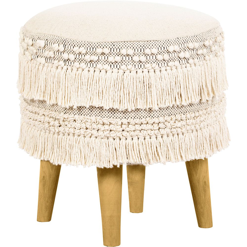 Banquinho Puff Redondo - Estilo boho Bali - Debra  image 8