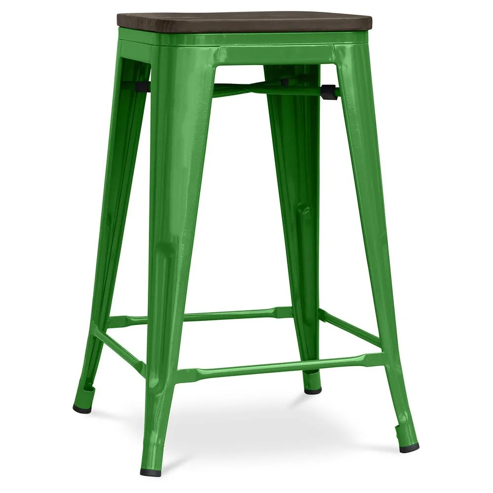 Banco Bar - Design Industrial - Madeira e Aço - 60cm -Stylix image 8