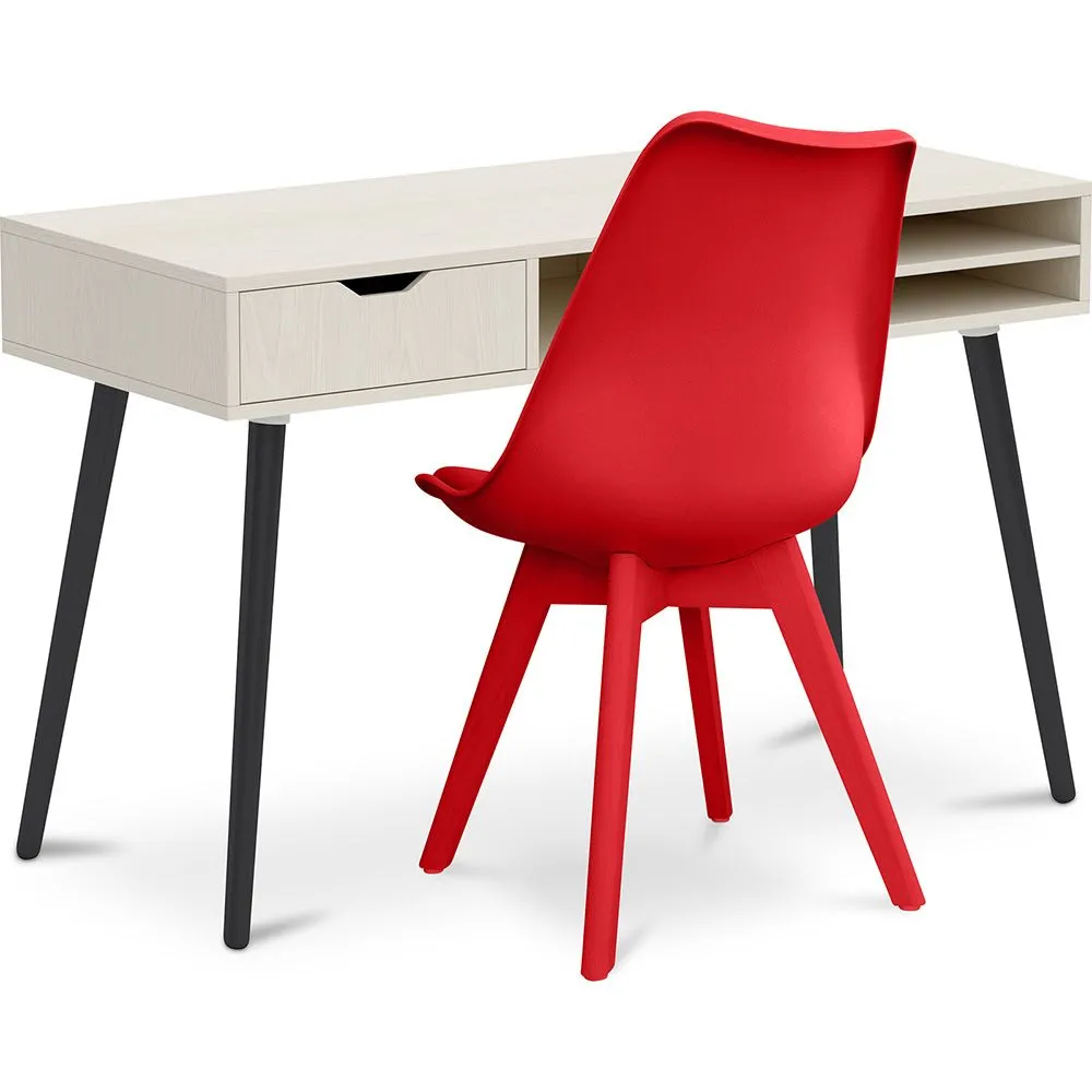 Conjunto Mesa de Madeira - Design Escandinavo - Beckett + Cadeira de Jantar - Design Escandinavo - Denisse image 8