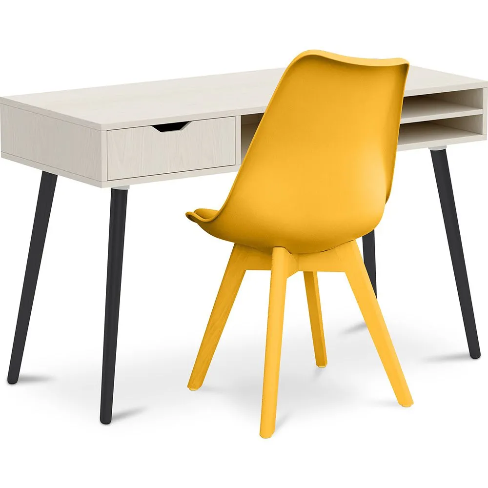 Conjunto Mesa de Madeira - Design Escandinavo - Beckett + Cadeira de Jantar - Design Escandinavo - Denisse image 8
