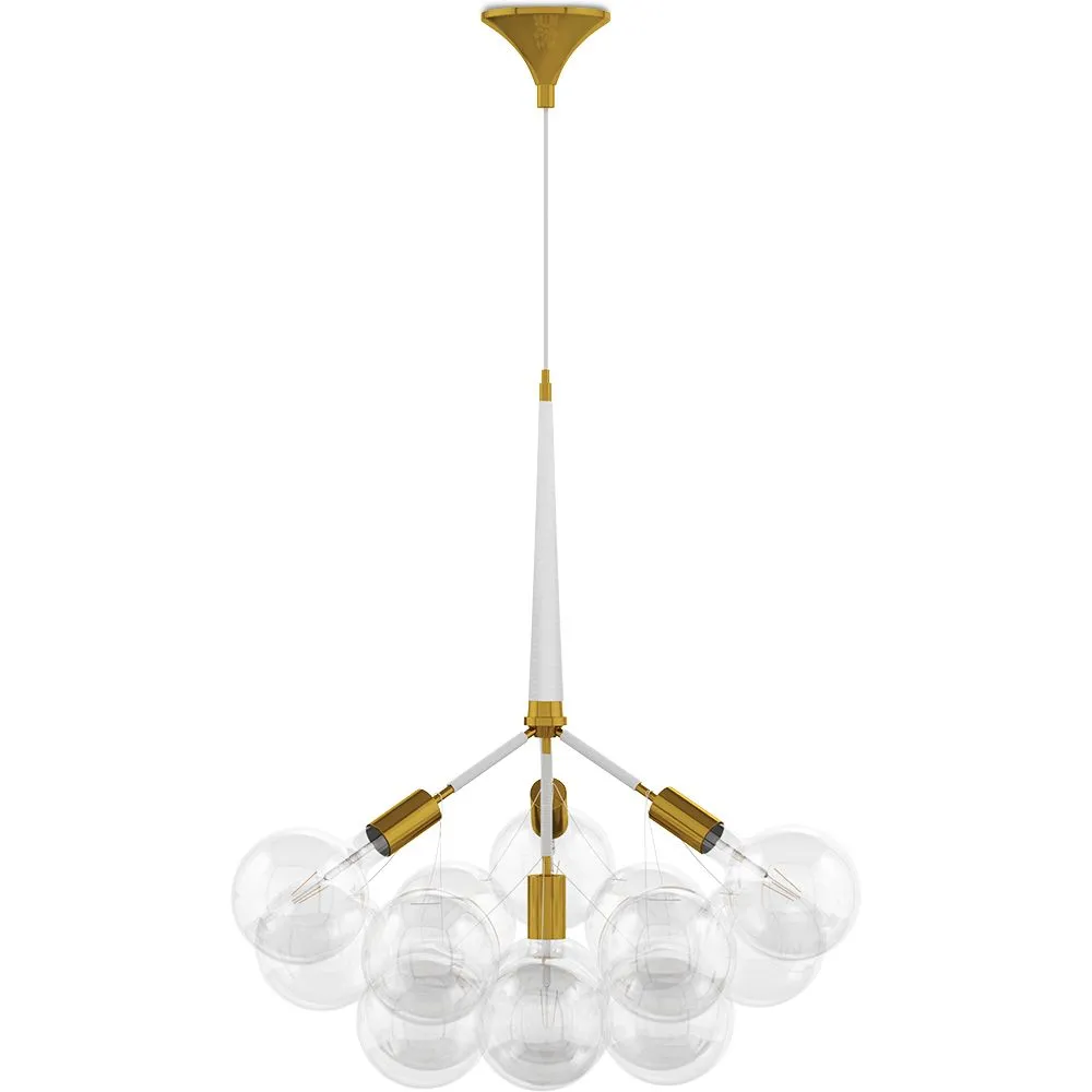 Luminária de teto de bolas de vidro - Pendente de Desenho - 12 globos - Glaub image 8