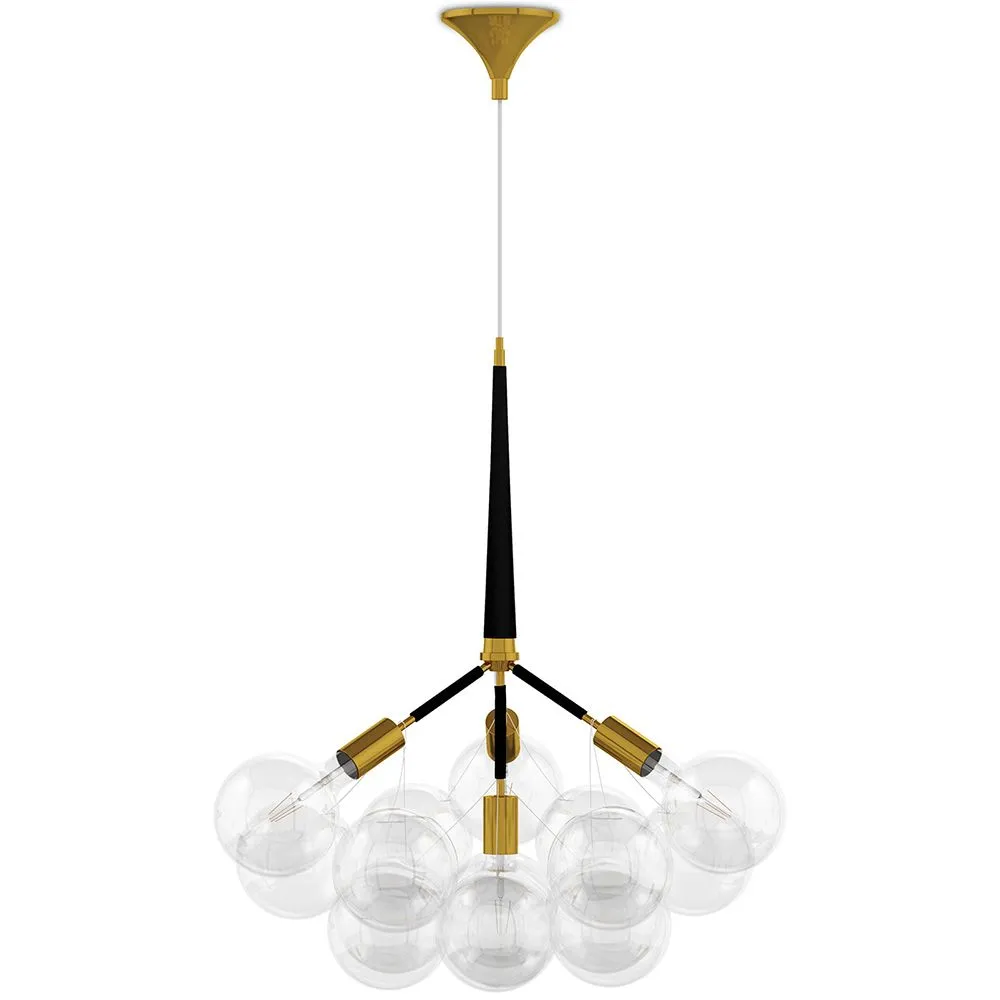 Luminária de teto de bolas de vidro - Pendente de Desenho - 12 globos - Glaub image 8