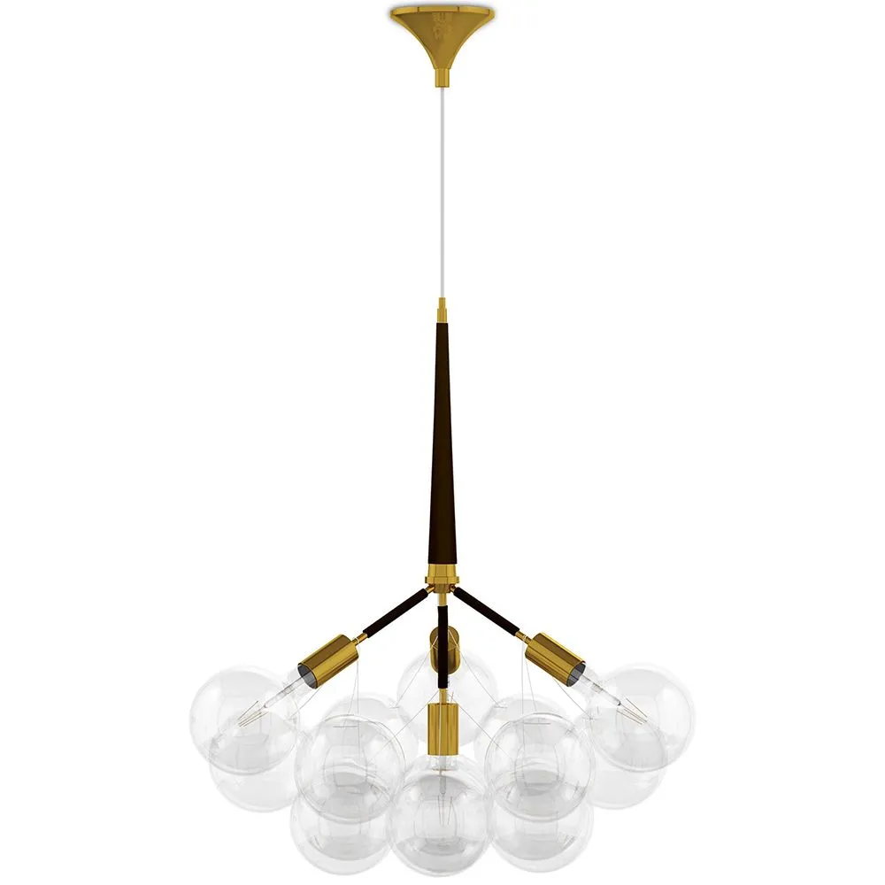 Luminária de teto de bolas de vidro - Pendente de Desenho - 12 globos - Glaub image 8