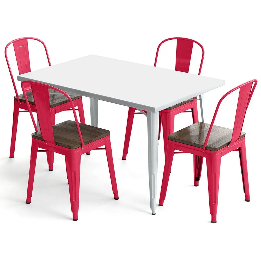 Pack Mesa de Jantar e 4 Cadeiras de Jantar Design Industrial - Nova Edição - Bistrot Stylix image 8